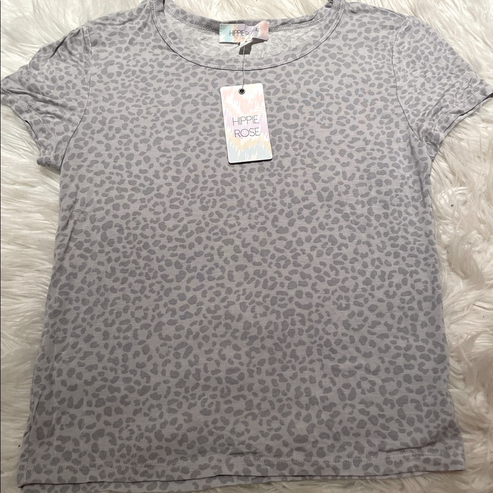 Hippie Rose: Super Soft Gray Leopard T-Shirt